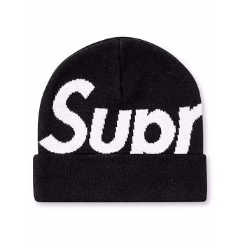 Supreme Big Logo Beanie Hats Black | ZA111XF
