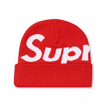 Supreme Big Logo Beanie Hats Red | ZA113VD