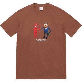 Supreme Business Tee T Shirts Brown | ZA215XF