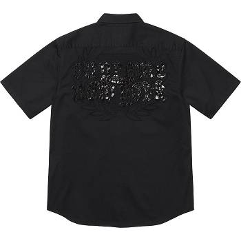 Supreme Croc Patch S/S Work Shirts Black | ZA387AP