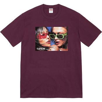 Supreme Eyewear Tee T Shirts Burgundy | ZA228IS