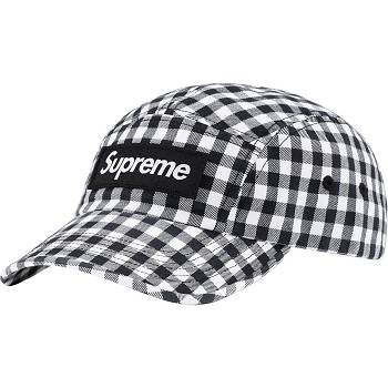 Supreme Gingham Camp Cap Hats Black | ZA116MA