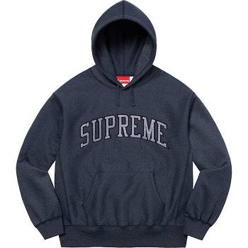 Supreme Glitter Arc Hooded Sweatshirts Navy | ZA295VD