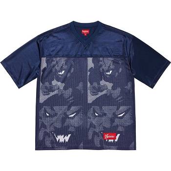 Supreme Ronin Football Jersey Sweaters Navy | ZA307OR