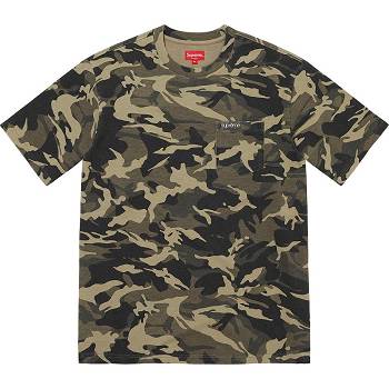 Supreme S/S Pocket Tee Sweaters Olive / Camo | ZA323NB