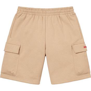 Supreme Small Box Baggy Cargo Sweat Shorts Brown | ZA366HK
