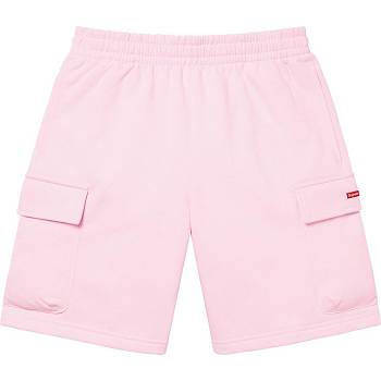 Supreme Small Box Baggy Cargo Sweat Shorts Pink | ZA367JJ