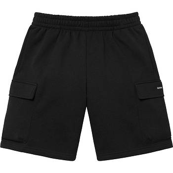 Supreme Small Box Baggy Cargo Sweat Shorts Black | ZA369LH