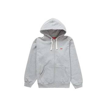 Supreme Small Box Drawcord Zip Up Hooded Sweatshirts Grey | ZA259DN