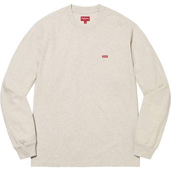 Supreme Small Box L/S Tee Sweaters Beige | ZA343LH