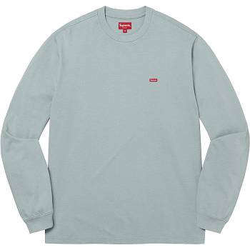 Supreme Small Box L/S Tee Sweaters Turquoise | ZA345XF