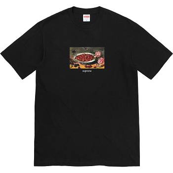 Supreme Strawberries Tee T Shirts Black | ZA248WY