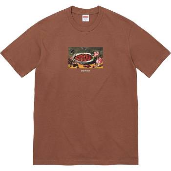 Supreme Strawberries Tee T Shirts Brown | ZA251TV