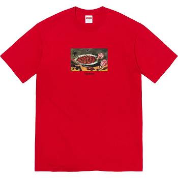 Supreme Strawberries Tee T Shirts Red | ZA252YU