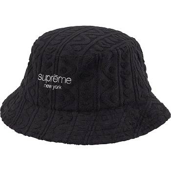 Supreme Terry Pattern Crusher Hats Black | ZA141NB