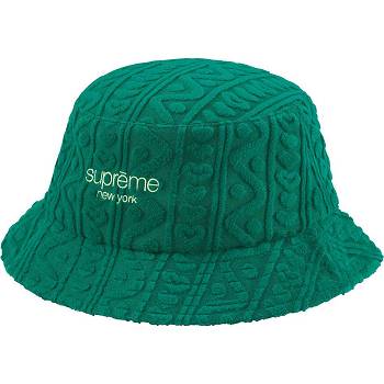 Supreme Terry Pattern Crusher Hats Green | ZA142MA