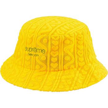 Supreme Terry Pattern Crusher Hats Yellow | ZA139VD
