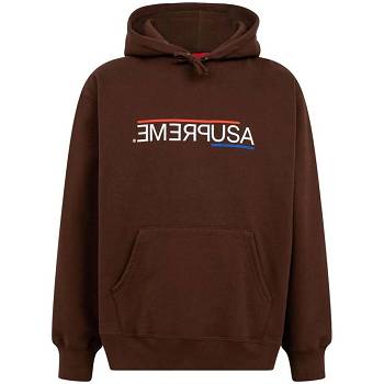 Supreme USA Hoodie Brown | ZA462IS