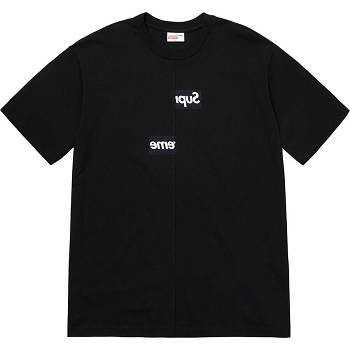 Supreme x CDG Split Box Logo T Shirts Black | ZA194MA